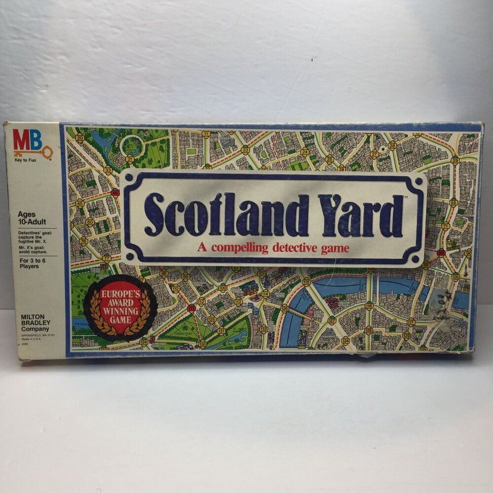 Vintage 1985 Milton Bradley Scotland Yard Board Game Detective Race Teamwork MrX